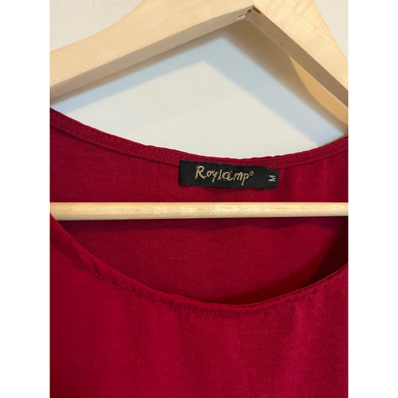 Red Jumpsuit 2 Peice Cropped Tank Sleeveless High Rise Wide Leg Pants - Picture 4 of 10